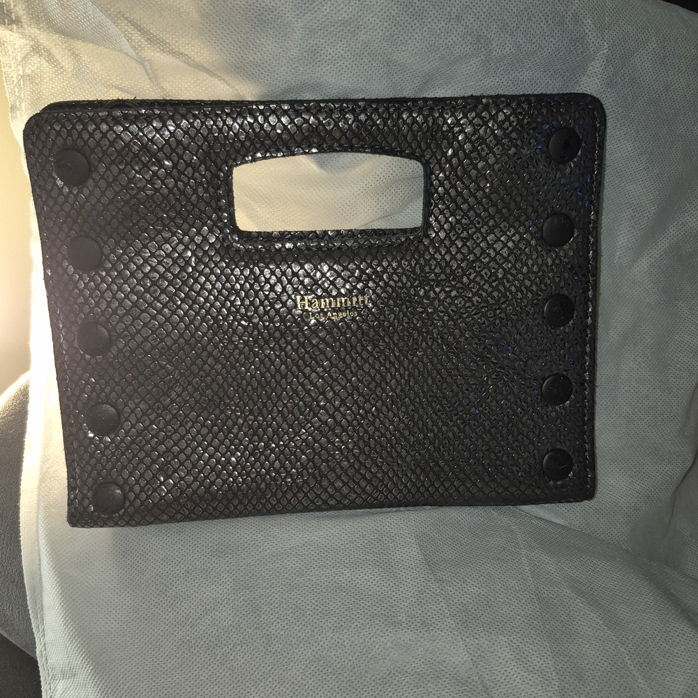 Hammitt Gunmentsl Snakeskin Clutch